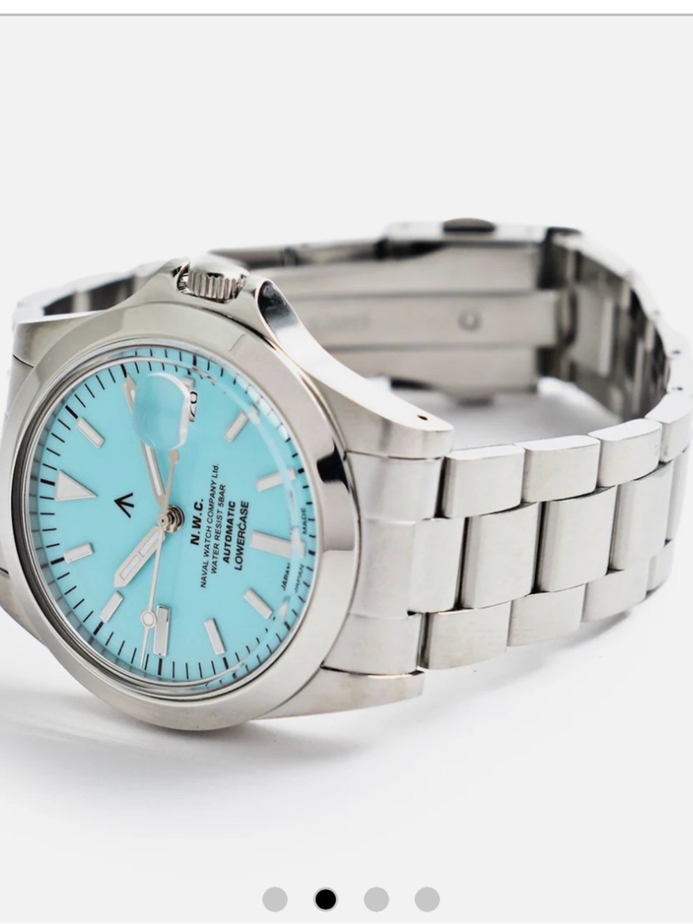 NAVAL WATCH CO. FRXA010 TURQUOISE /SILVER MECHANICAL WATCH - Picture 2 of 7